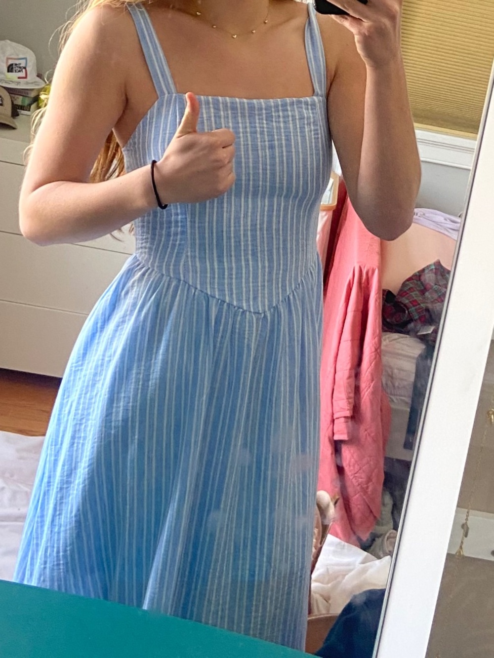 NWT Altar'D State blue and white striped maxi dress size medium